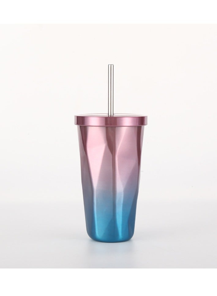 Stainless steel straw cup