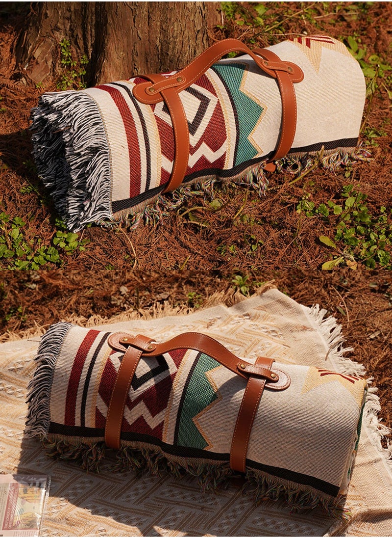 Multi Use Outdoor Camping Mat, Picnic Blanket, Exercise Stretching Mat,Boho-Chic Windproof Blanket,Camping Supplies