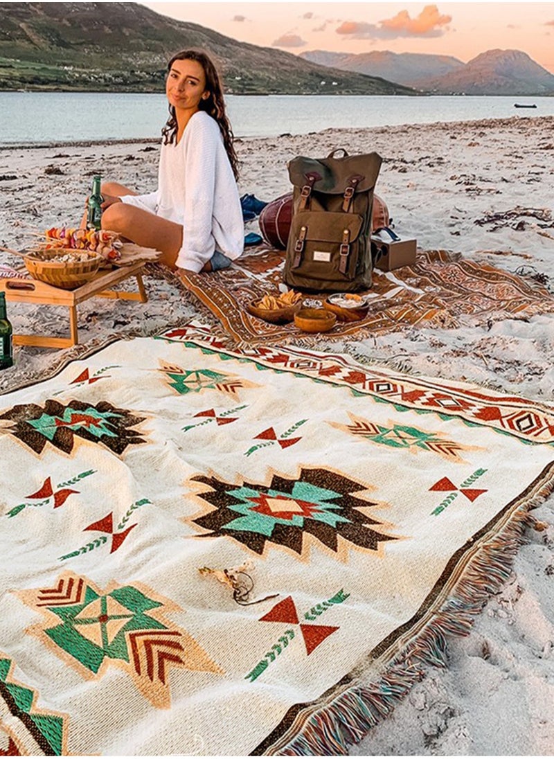 Multi Use Outdoor Camping Mat, Picnic Blanket, Exercise Stretching Mat,Boho-Chic Windproof Blanket,Camping Supplies