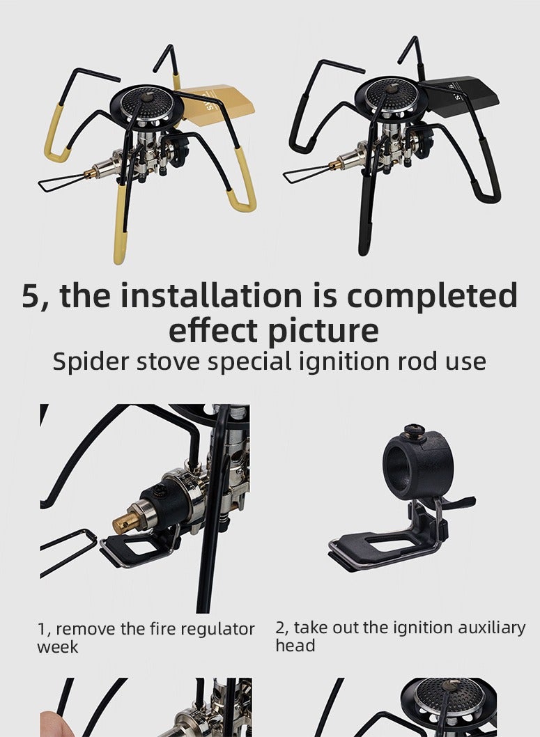 Spider Stove Black Spider Folding Card Stove Camping Tableware Camping Kitchenware Camping Barbecue Stove Gas Stove