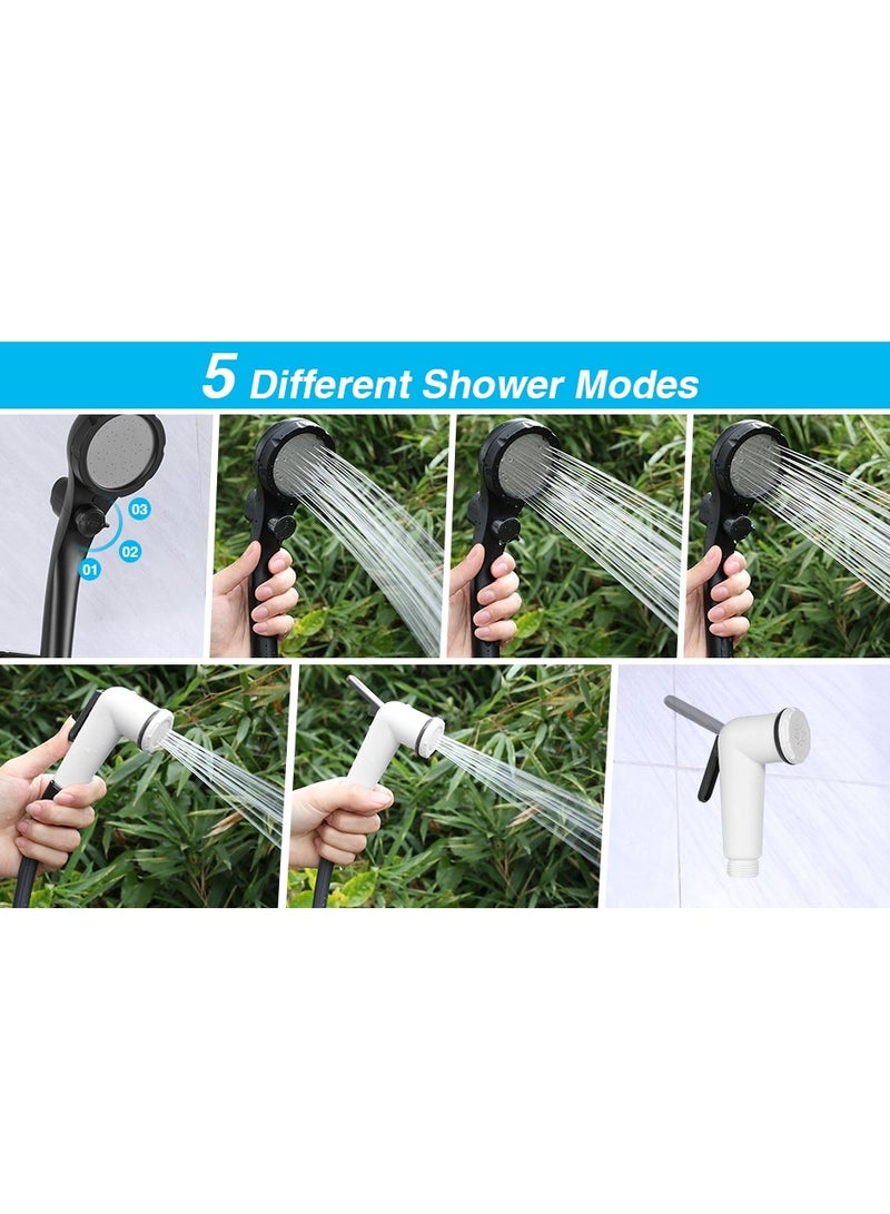 Portable Shower For Camping 6000mAh Outdoor Electric Shower Rechargeable Pump With Intelligent Digital Display Camping Shower Head Nozzle For Camping Hiking Traveling Washing