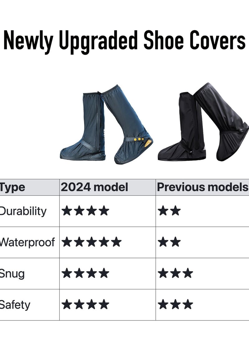 Upgraded Ultimate Waterproof Rain Shoe Covers Boots Over Reusable, Durable, Comfortable Kick-Proof Mud-Proof for Cycling Bicycle Outdoor Travel XL