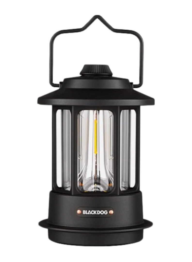 MADNESS SPORTS TRADING Blackdog Atmosphere Outdoor Camping Rechargeable Lantern with 3 Levels of Ampient Light  300 g Black Small