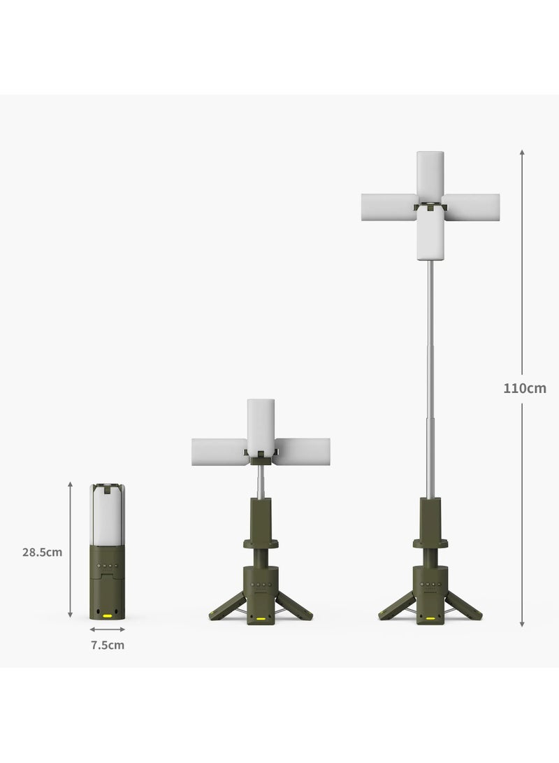 Rechargeable Multifunctional Outdoor Waterproof Four Leaf Camping Light Z2 - , Telescopic design, Adjustable light pool height,  perfect for Hiking, Camping, Fishing, and Travel