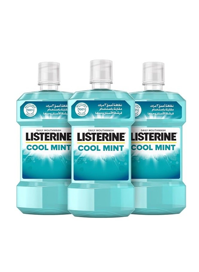 Pack of 3 Cool Mint Flavour Daily Mouthwash 500ml