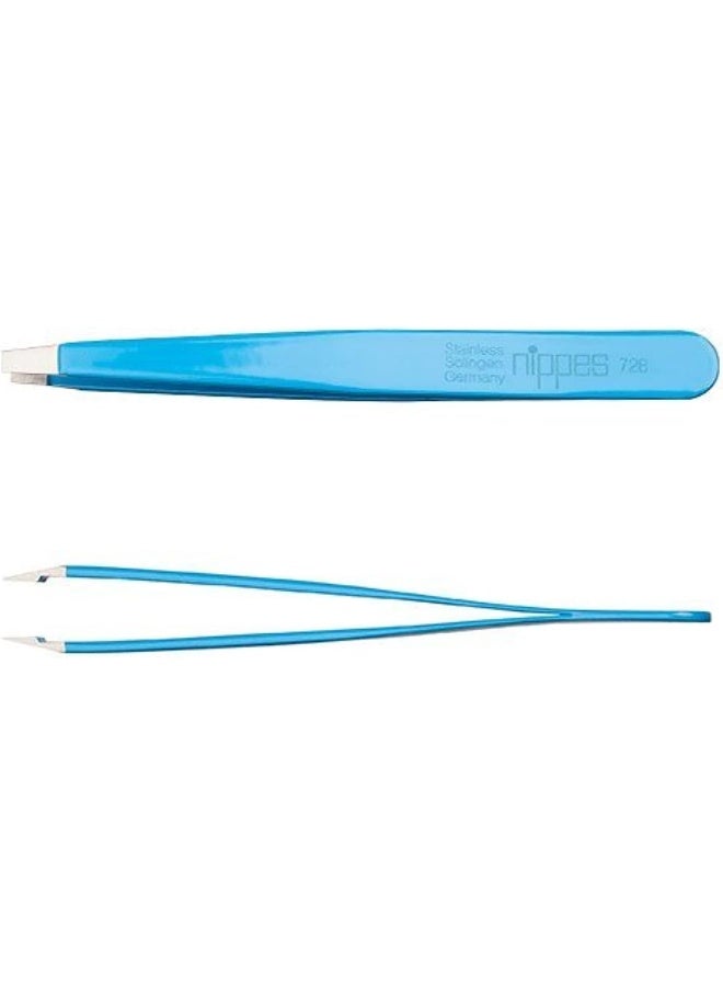 Tweezer Stainless Steel Colored Straight 728 | Suitable For Fine & Precise Plucking | Handy With Good Grip | Blue