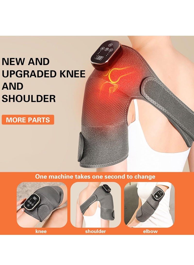 Heated Knee Massager Cordless Knee Massage Machine for Circulation and Pain Relief 3 Adjustable Vibrations and 6 Heating Modes 1 Pack