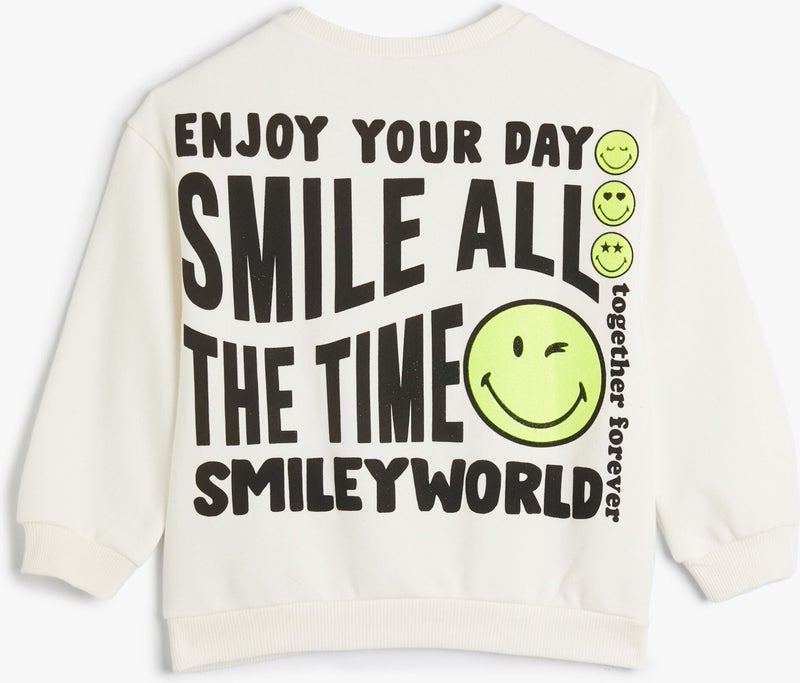 Smileyworld® Sweatshirt Licensed Raised Long Sleeve Crew Neck