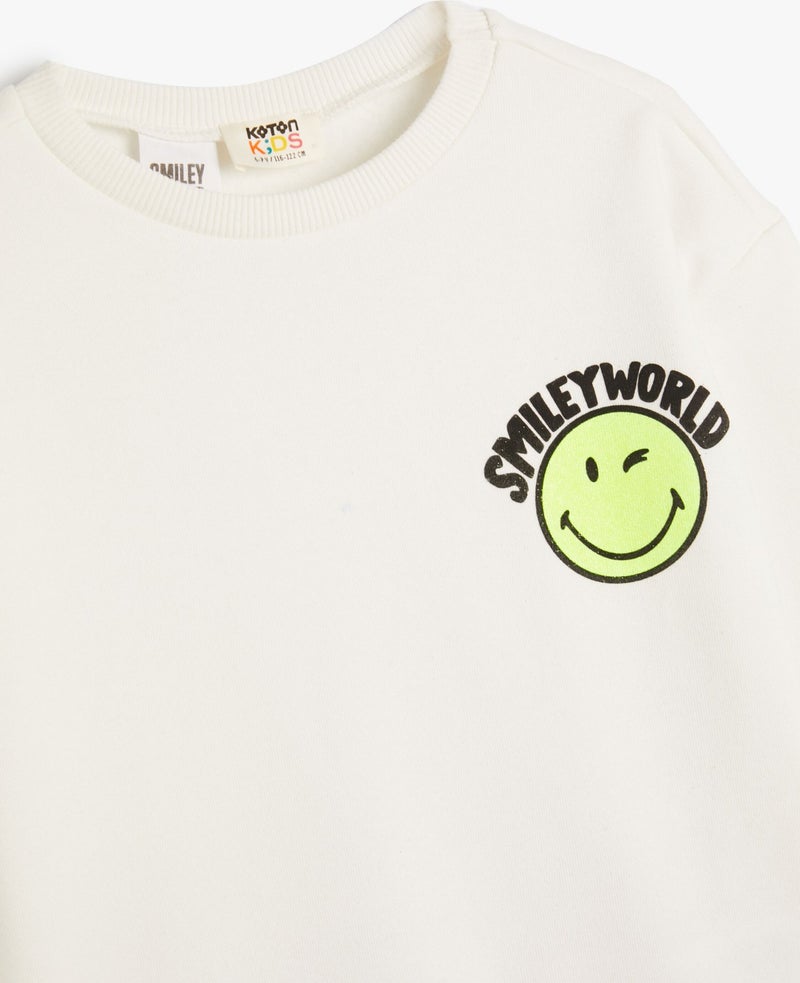 Smileyworld® Sweatshirt Licensed Raised Long Sleeve Crew Neck