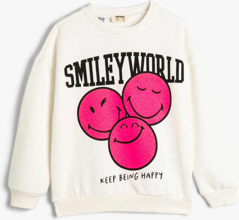 Smileyworld® Sweatshirt Licensed Raised Long Sleeve Crew Neck