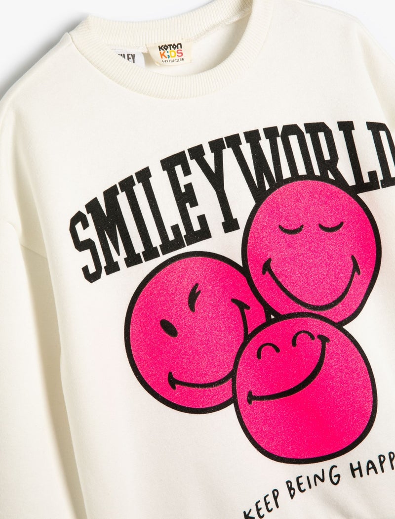 Smileyworld® Sweatshirt Licensed Raised Long Sleeve Crew Neck