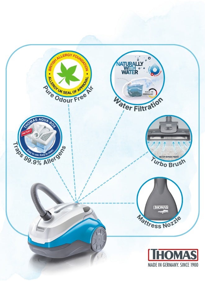 THOMAS Perfect Air Allergy Pure Vacuum Cleaner - Bagless with AquaBOX Filter Filter technology, Designed for Allergy Sufferers