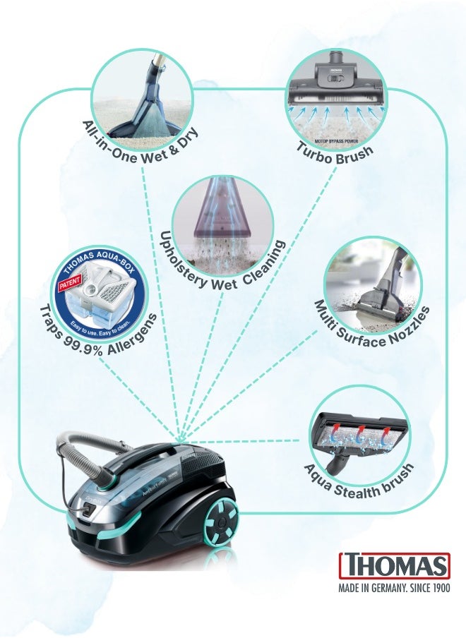 THOMAS DryBox Amfibia Vacuum Cleaner - Advanced Dry & Wet Cleaning with AquaBOX FilterTechnology, Ideal for Pet Hair & Allergies