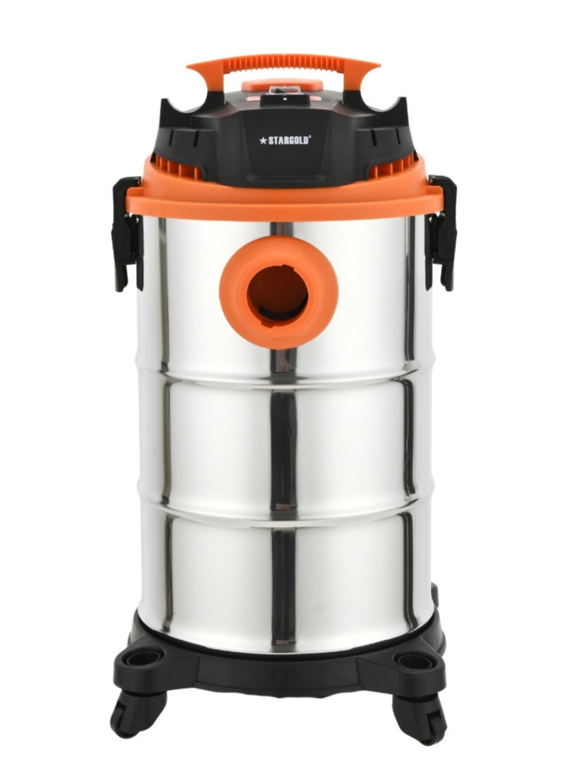 Wet And Dry Vacuum Cleaner 30L 1400W With Telescopic Tube 1.5M Cable