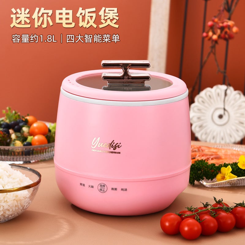 Multi-Function Mini Rice Cooker for Dorms Tender pink-combination cover