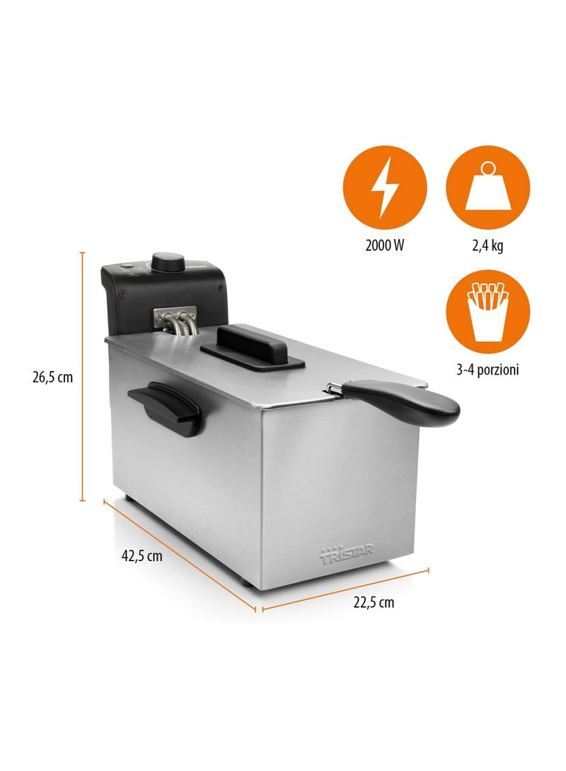 Fryer FR-6946 - 3L Capacity, 2000W, Thermostat, Cold Zone, Easy to Clean