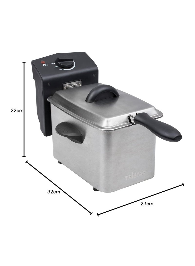 FR-6919 Fryer - 800W, 2L Capacity, Stainless Steel, Compact Design