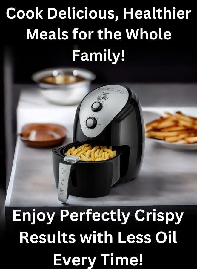 3.5L Air Fryer with Manual Control & 1500W Power + 800W Food Processor with 2L Capacity & Stainless-Steel Blades - Complete Cooking & Food Prep Bundle 5 L 1500 W AF150-B5+FX825-B5 Black/Silver