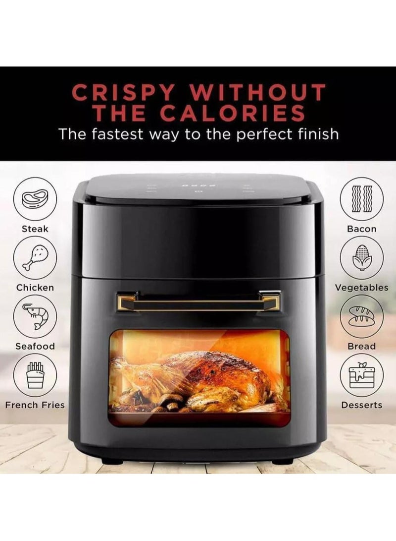 Multifunctional Air Fryer 8L, 2400W Extra Large Capacity with Digital Touch Control Panel, Adjustable Temperature & Clear Viewing Window – Pre-Set Menus for Easy Cooking