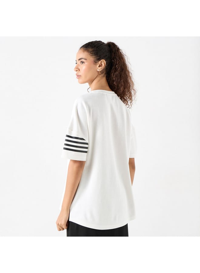 Kappa Logo Print Crew Neck T-shirt with Short Sleeves