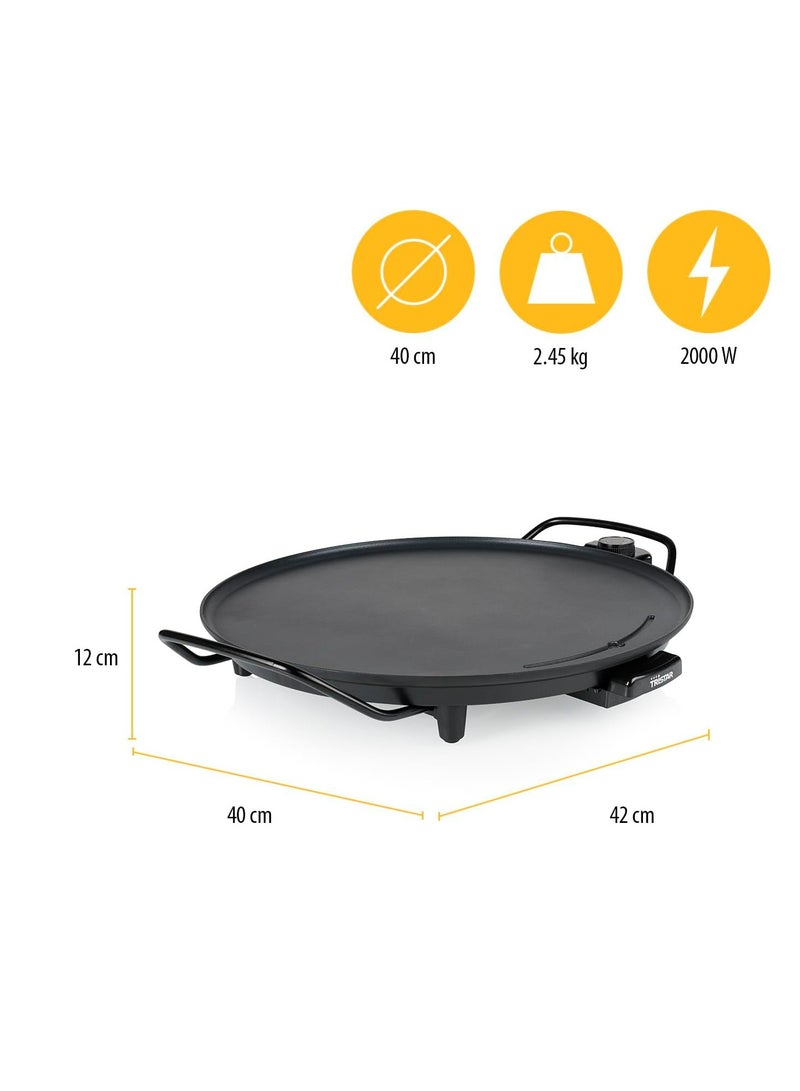 BP-2787 Round Food Plank – 40 cm Diameter, 2000 W, Non-Stick, Cool Touch Handles