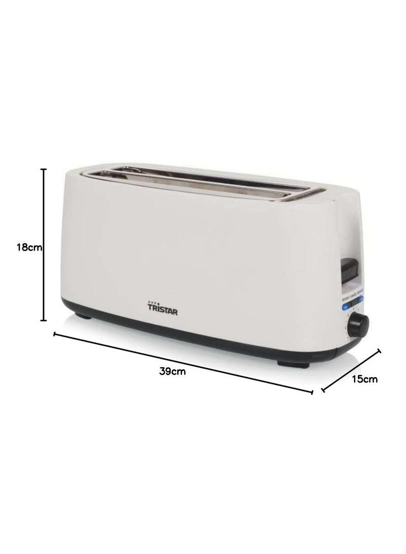 Double Slot Long Toaster – 1400W, 7 Browning Levels, Defrost Function