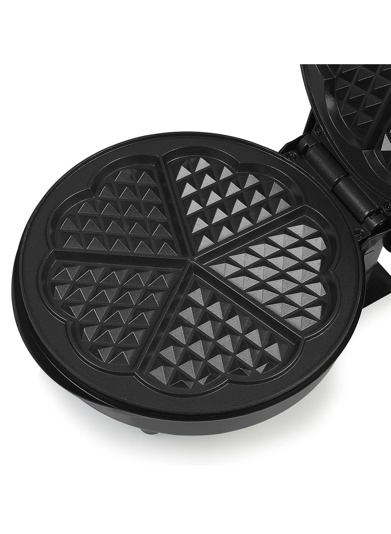 Heart Shape Waffle Maker – 1200W, Makes 5 Waffles at Once