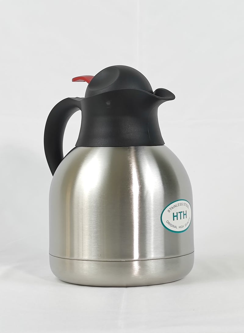 1L Stainless Steel Thermos Coffee Jug Double Wall Airtight Sealed Vacuum Flask Tea Carafe Heat Retention Thermal Insulated Thermos for Coffee Tea Hot Water