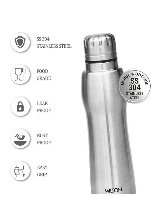 Elate 750 Stainless Steel Water Bottle, 635 ml, Silver | Leak Proof | Office Bottle | Gym Bottle | Home | Kitchen | Hiking | Treking Bottle | Travel Bottle Silver