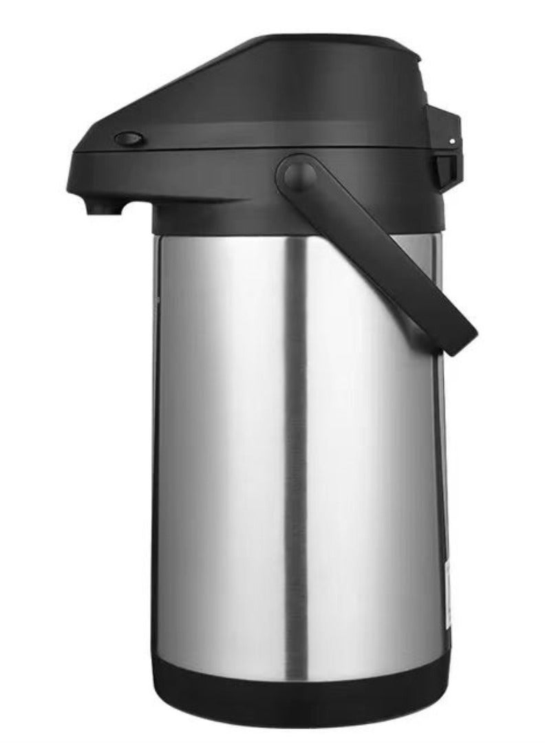 Stainless Steel Thermos Coffee Jug Push Button Dispenser Double Wall Airtight Sealed Vacuum Flask Tea Carafe Heat Retention Thermal Insulated Thermos for Coffee Tea Hot Water 2.5/3/4/5 L