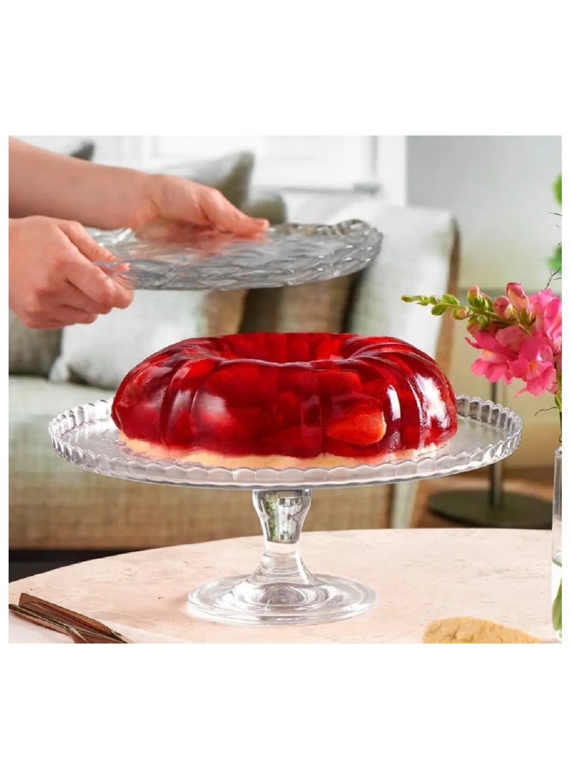 Patisserie Footed Glass Serving Plate, 322 Mm Diameter, 128 Mm Height