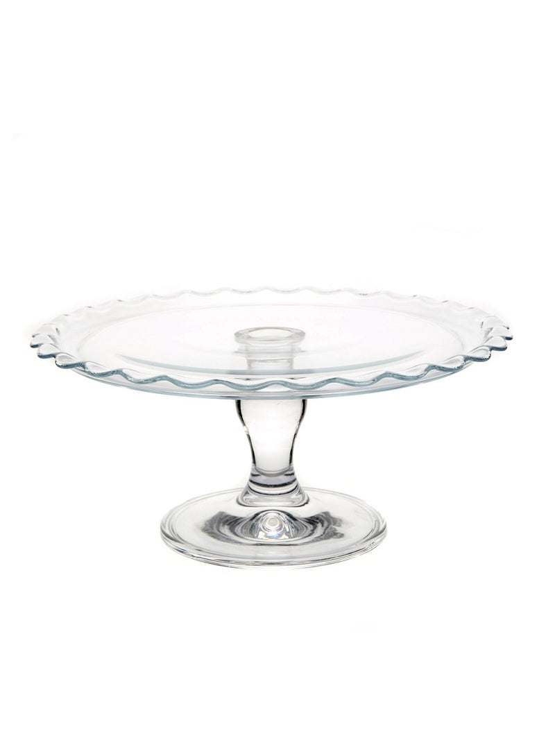 Petite Patisserie Round Footed Glass Serving Plate, 264 Mm Diameter, 121 Mm Height