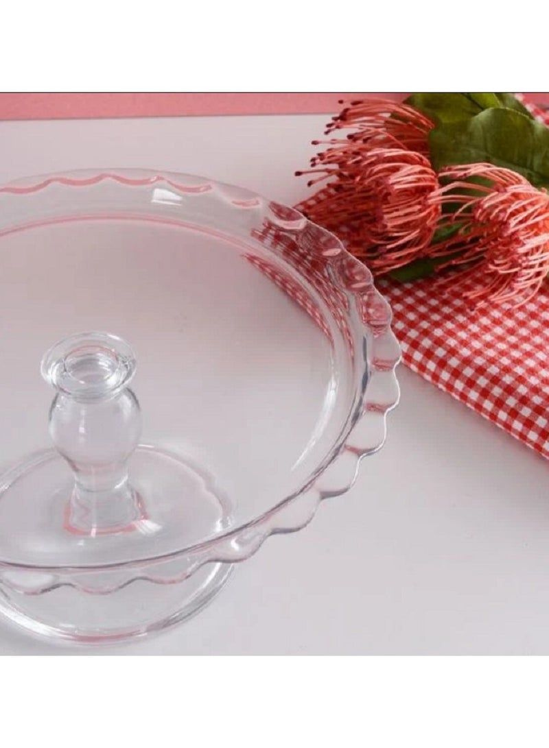 Petite Patisserie Round Footed Glass Serving Plate, 264 Mm Diameter, 121 Mm Height