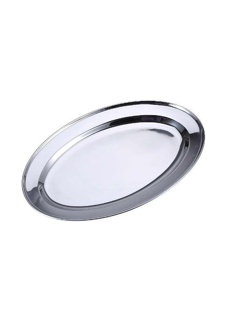 Stainless Steel Oval Tray Serving Tray 46cm