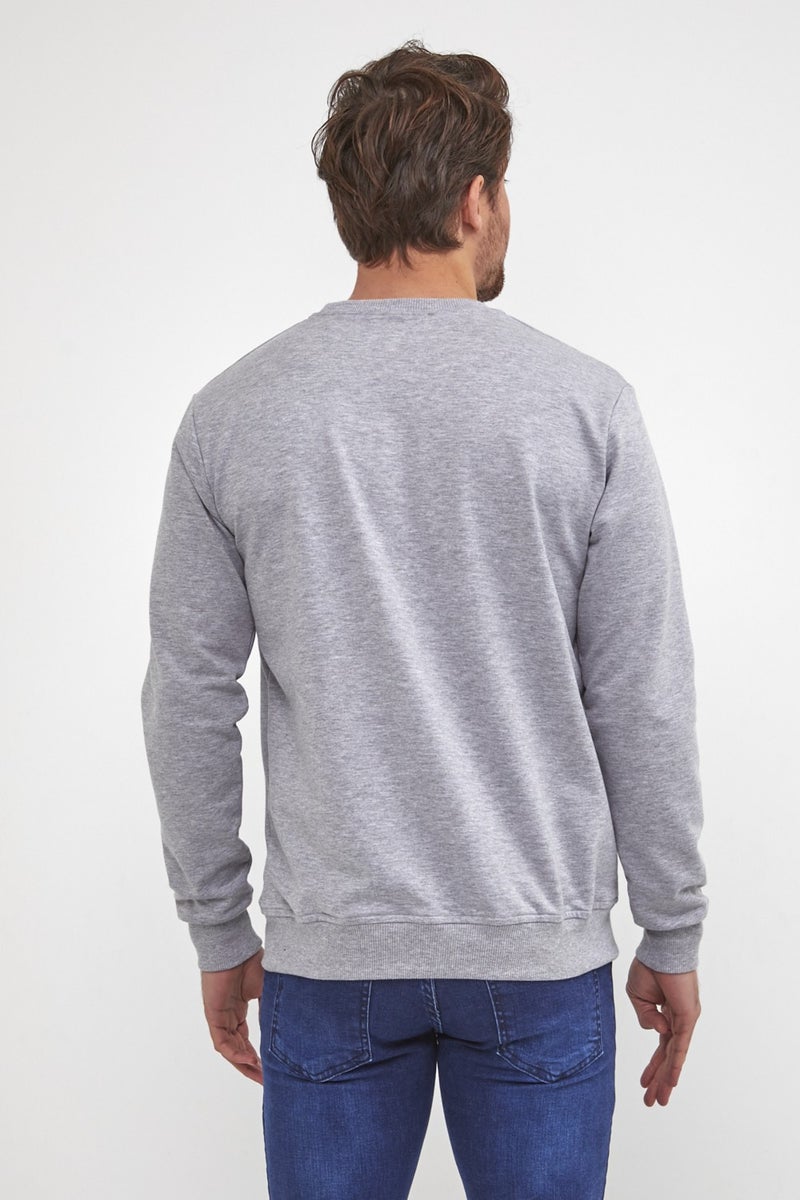 Plaın Men's Grimelange Basic Crew Neck Thin Sweatshirt