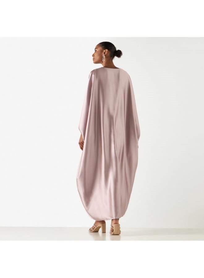 2Xtremz Solid V-neck Maxi Kaftan Dress