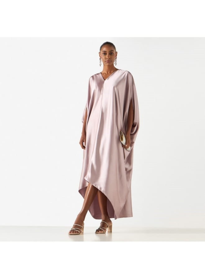 2Xtremz Solid V-neck Maxi Kaftan Dress