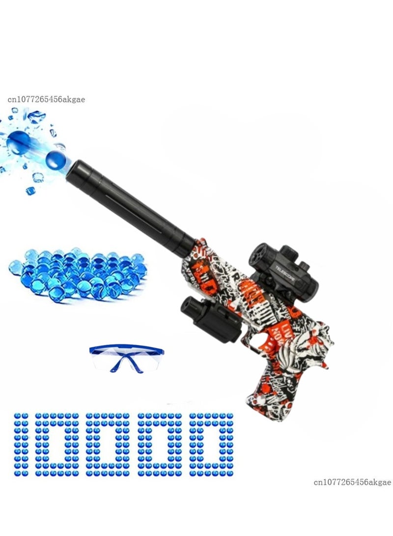 Electric Water Splatter Gel Ball Blaster for Kids with Water Beads Goggles Automatic Shooting Game Toy.