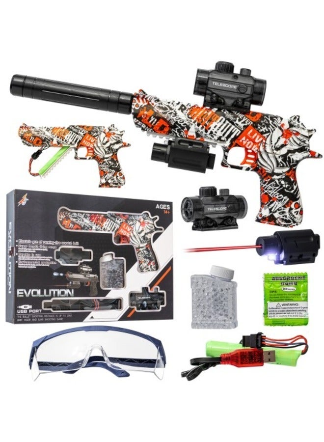 Electric Water Splatter Gel Ball Blaster for Kids with Water Beads Goggles Automatic Shooting Game Toy.