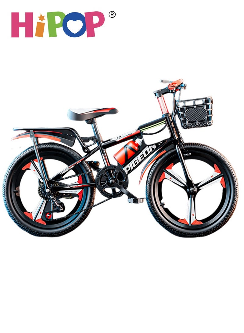 Children's Mountain Bicycle with Rear Seat for 7-15 Years Old,Non-Slip Handle Design,and Adjustable Seat,High-Carbon Steel Material Stable Structure,Universal Riding Bike for Boys and Girls