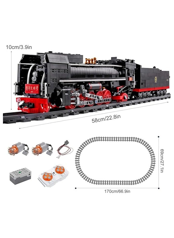 Mould King 12003 Children's Building Toys, Building Kit Train Set, 1511 Pieces Steam Locomotive, Remote Control Train with Motor and Track Building Block Toy