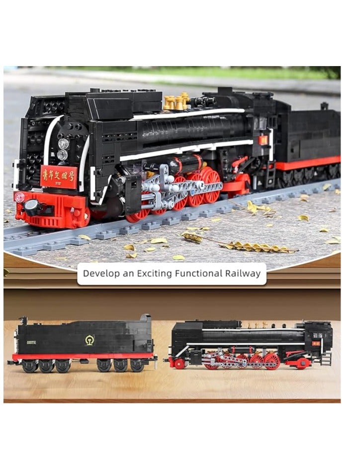 Mould King 12003 Children's Building Toys, Building Kit Train Set, 1511 Pieces Steam Locomotive, Remote Control Train with Motor and Track Building Block Toy