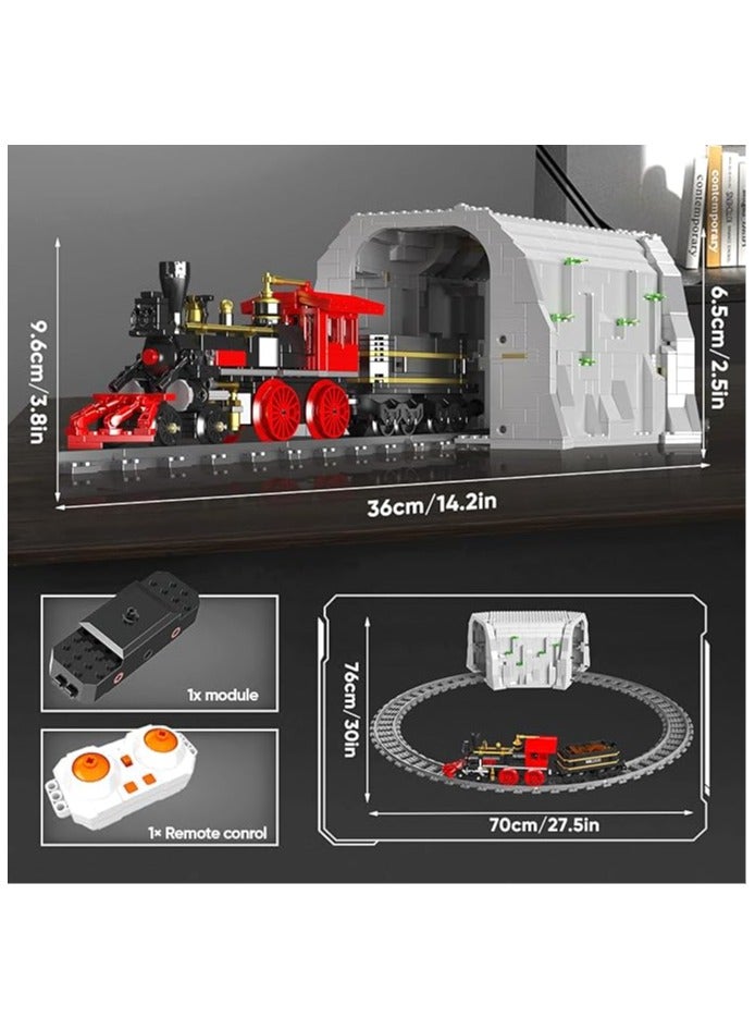 Mould King 12030 Train Building Toy Steam Locomotive Building Blocks Set Remote Control Train with Motors and Tracks (977 PCS)