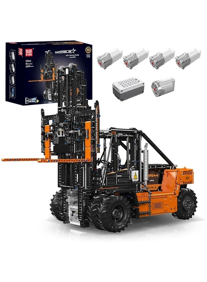 Forklift Truck Educational Building Block Kit，RC Heavy lift Truck building Kit,mould King17044 MOC building machinery building Kit, children's building kit model with shelves, 4579+PCS, 14+