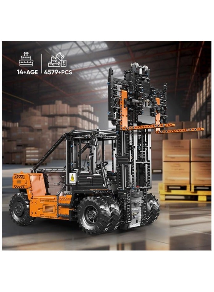 Forklift Truck Educational Building Block Kit，RC Heavy lift Truck building Kit,mould King17044 MOC building machinery building Kit, children's building kit model with shelves, 4579+PCS, 14+
