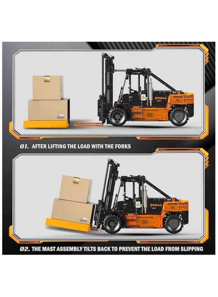 Forklift Truck Educational Building Block Kit，RC Heavy lift Truck building Kit,mould King17044 MOC building machinery building Kit, children's building kit model with shelves, 4579+PCS, 14+
