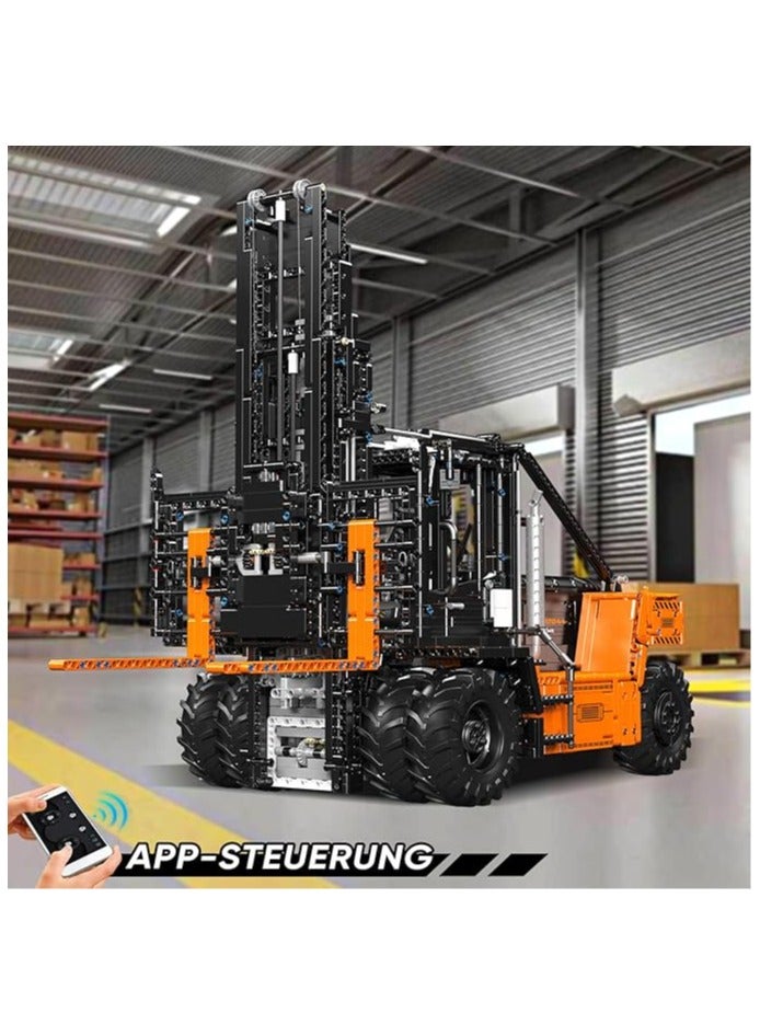 Forklift Truck Educational Building Block Kit，RC Heavy lift Truck building Kit,mould King17044 MOC building machinery building Kit, children's building kit model with shelves, 4579+PCS, 14+