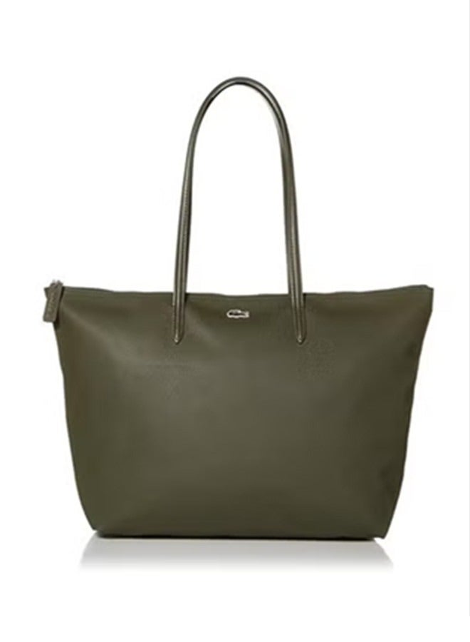 Lacoste Women's L12.12 Concept Fashion Versatile Large Capacity Zipper Handbag Tote Bag Shoulder Bag Large Green