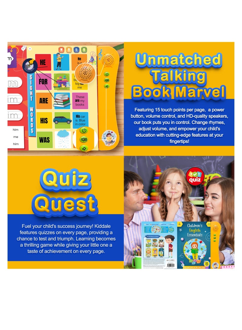 English Learning Sound Book| Educational Toy for 3+ Kids| Sounds of First 300+ English Words, Speaking with Musical Rhymes and Audio Stories| Gift for 3 4 5 6 year kid