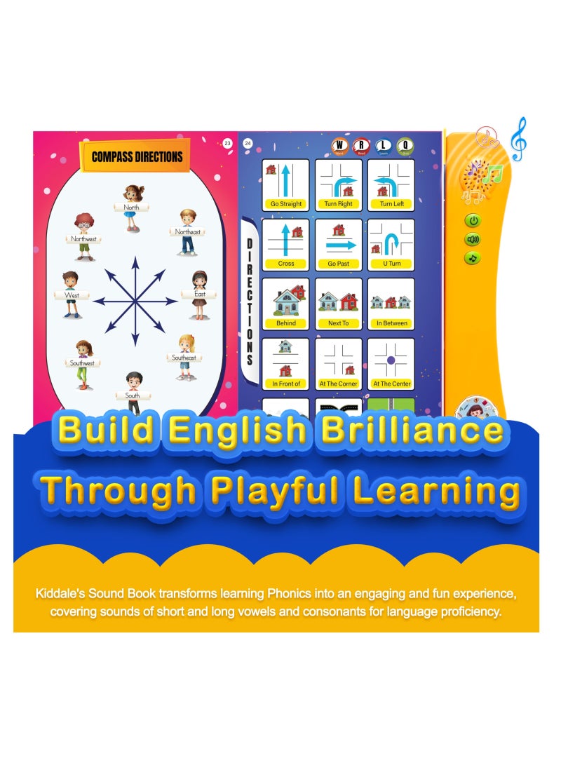 English Learning Sound Book| Educational Toy for 3+ Kids| Sounds of First 300+ English Words, Speaking with Musical Rhymes and Audio Stories| Gift for 3 4 5 6 year kid